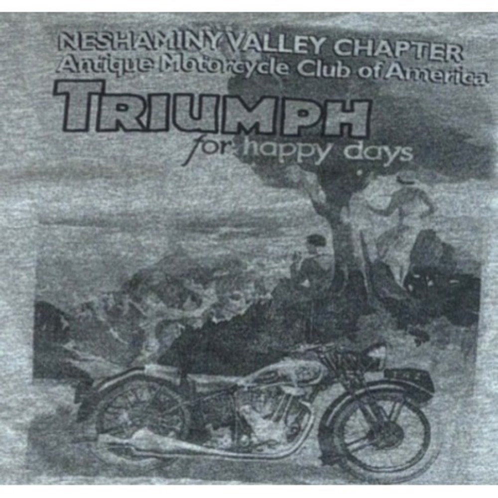 VTG Triumph Antique Motorcycle Club For Happy Days Large Pocket T-Shirt AMCA